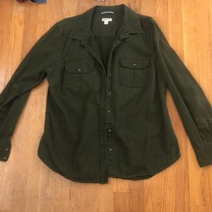 Merona Hunter Green Button Up Shirt size XL